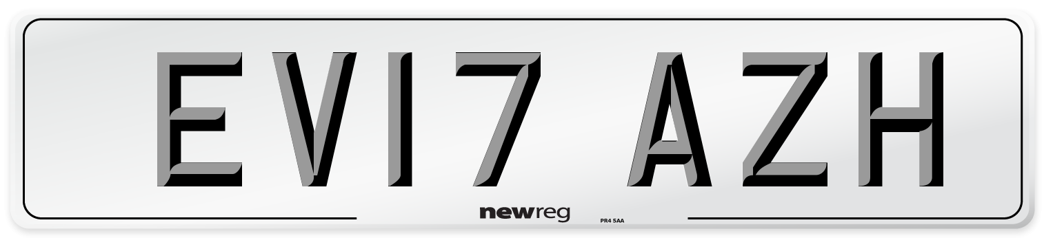 EV17 AZH Number Plate from New Reg